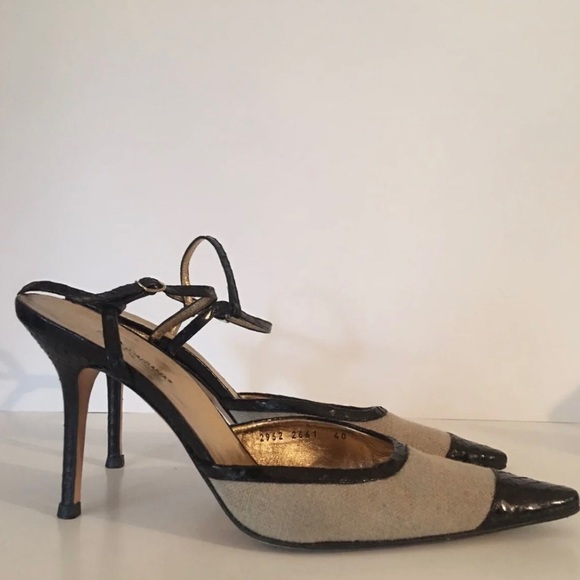 Dolce & Gabbana Snakeskin Slingback Kitten Heels Size 40 - Picture 8 of 11